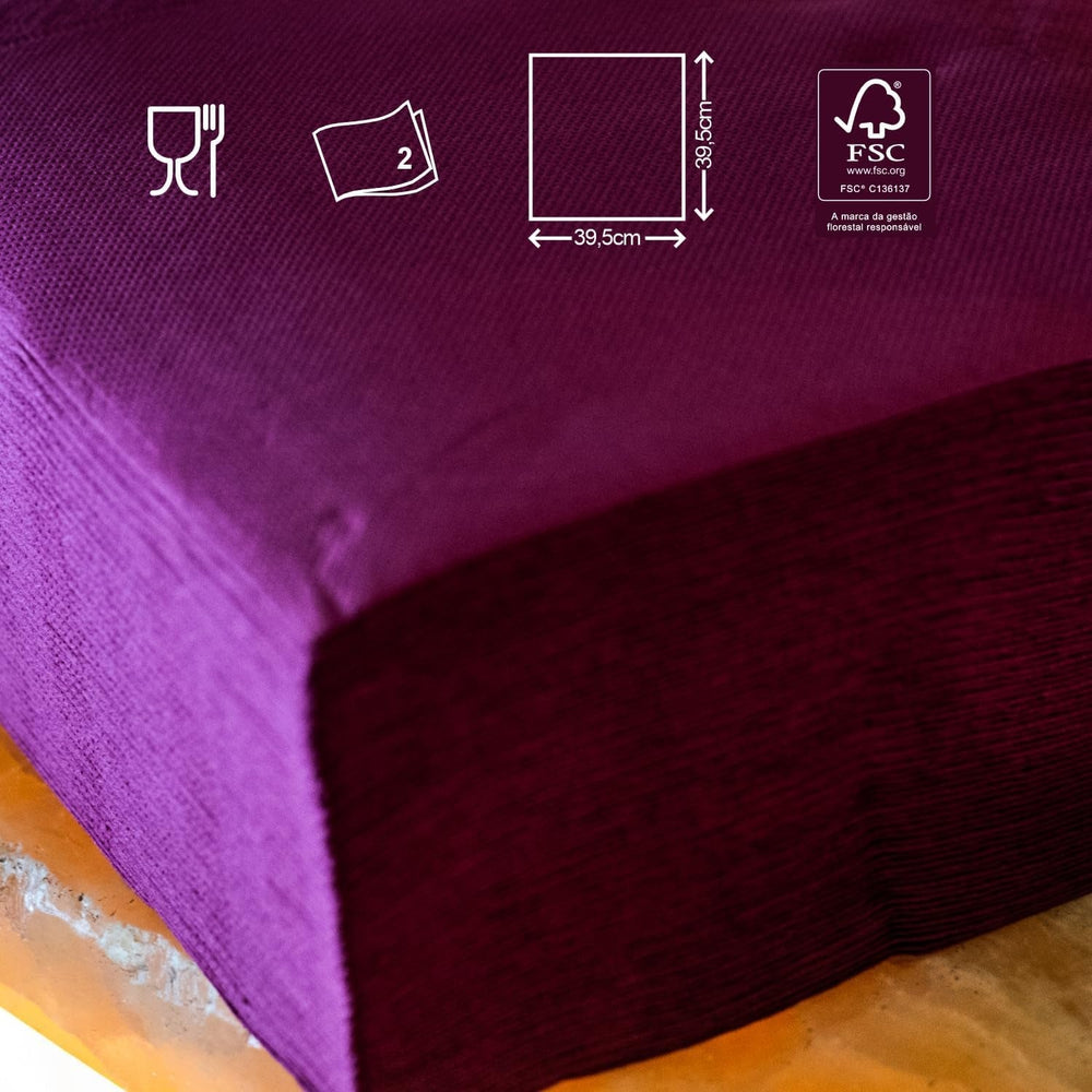 Serviettes en papier Renova doré bordeaux - 40 serviettes