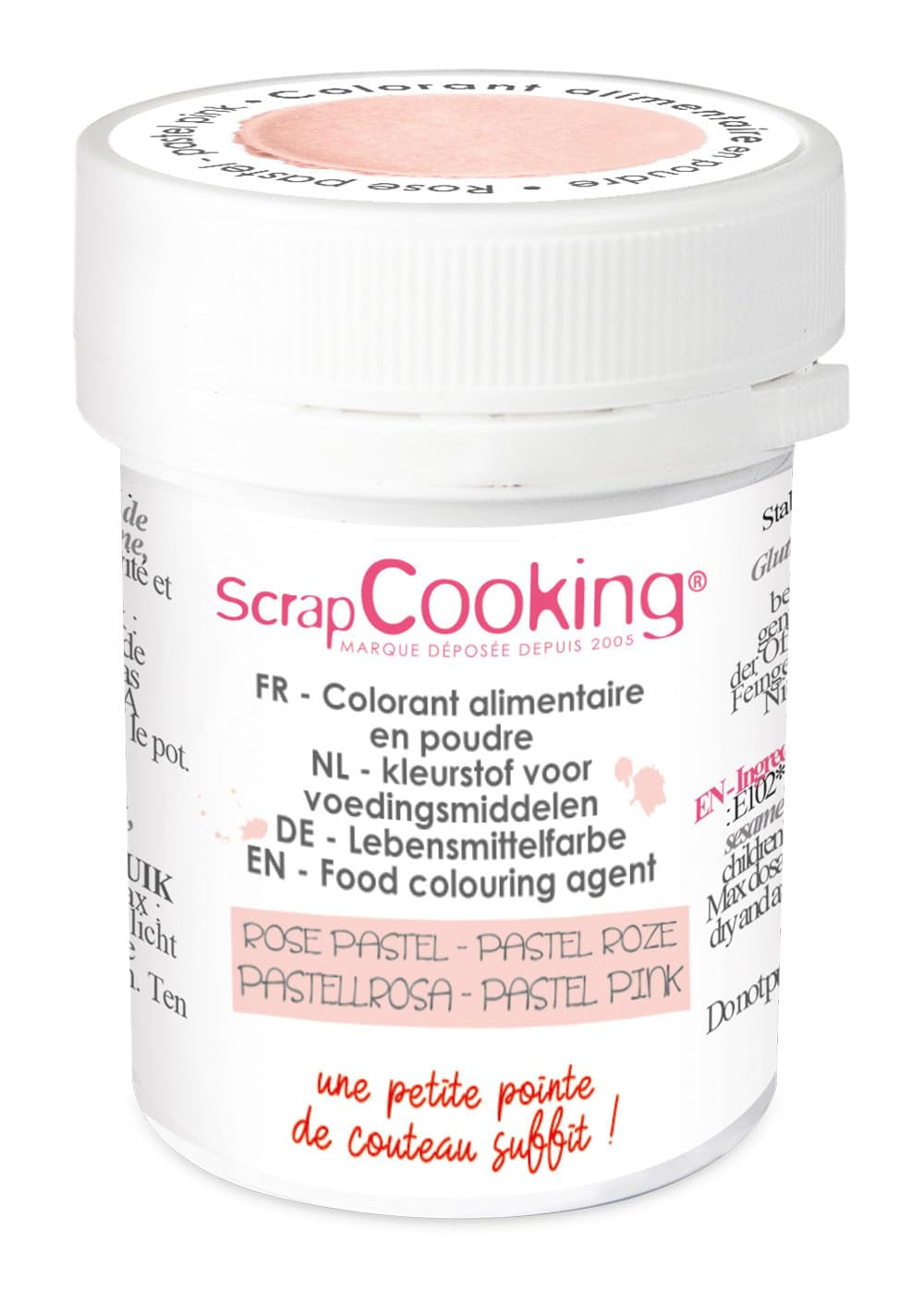Scrapcooking - Pudră colorantă artificială roz pastel 5 g