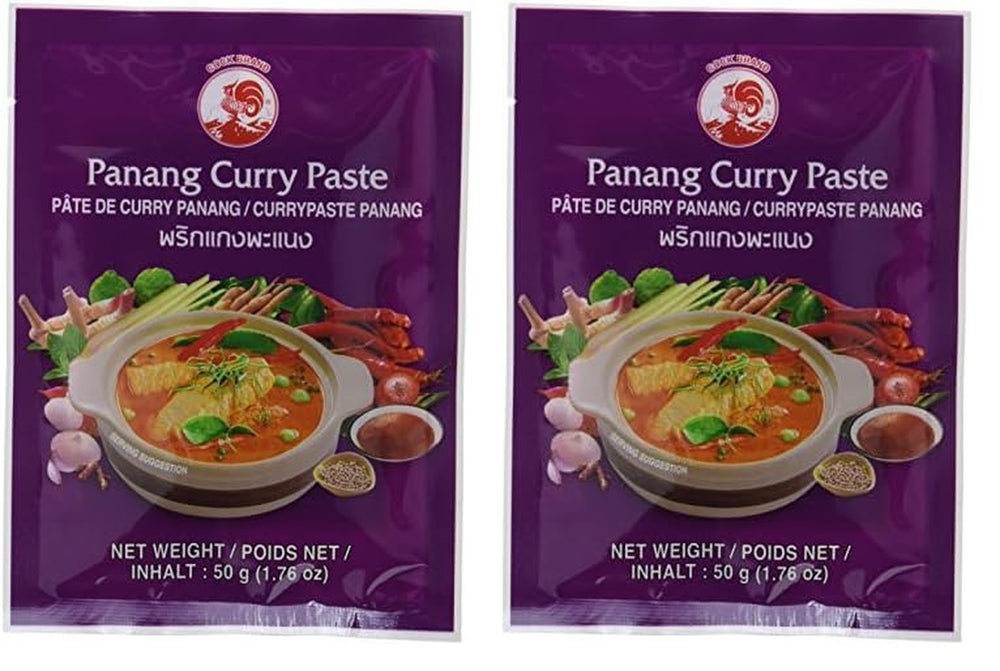 Cock Currypaste Panang, medium Schärfe, authentique cuisine thaïlandaise, ingrédients naturels, végétalien, halal et sans gluten (1 x 50 g)