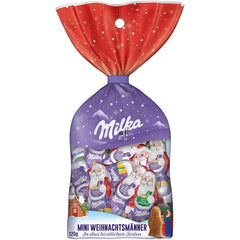 Milka Mini Santas – Mélange de lait alpin, crème de lait et noisettes dans un emballage individuel festif – 120g