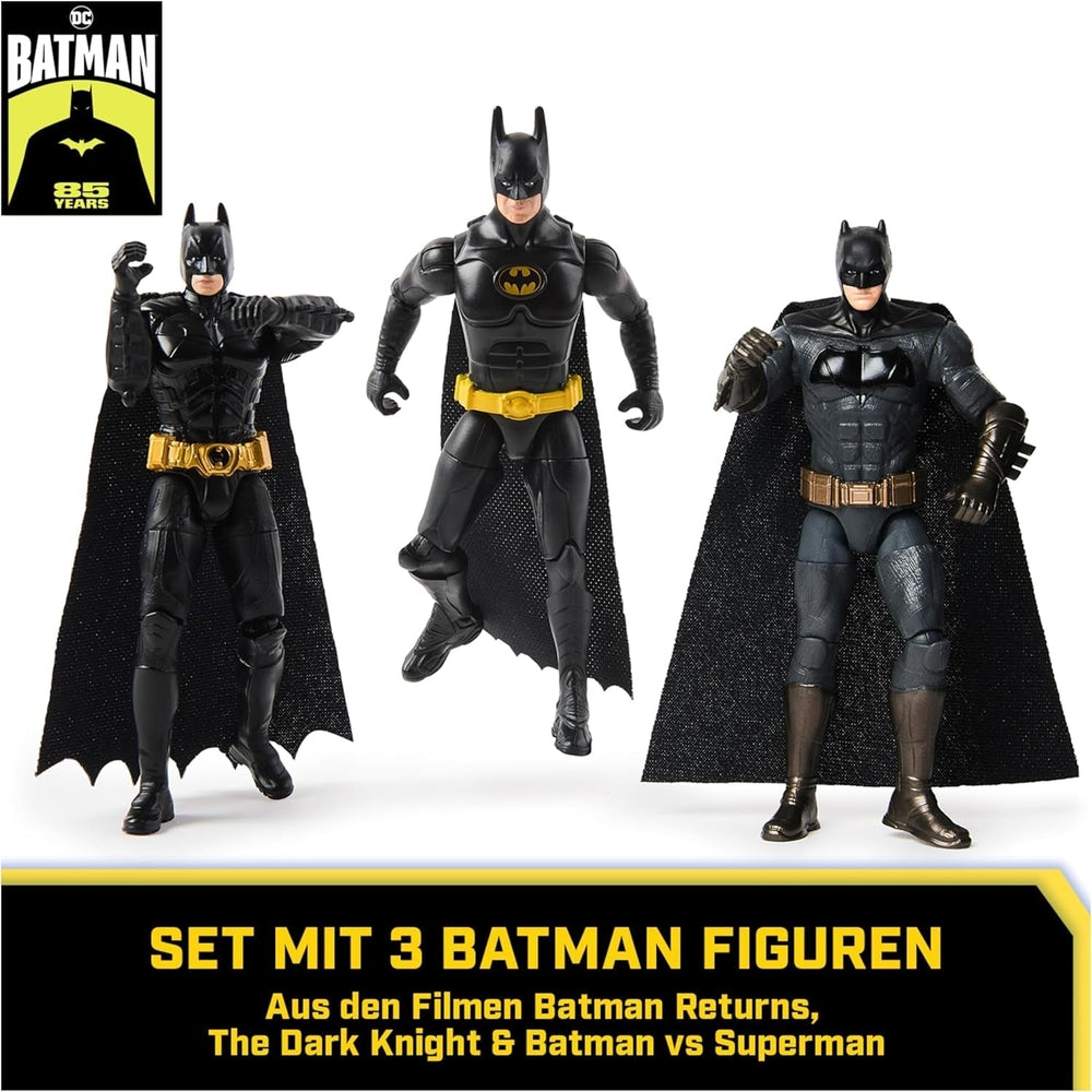 Coffret Ultimate Batman comprenant 3 figurines Batman (10 cm) issues des films Batman Returns, The Dark Knight et Batman V. Superman. A partir de 3 ans Figurines Naty Shop