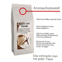 Café aromatisé Vanille, 500 g, Ganze Bohne