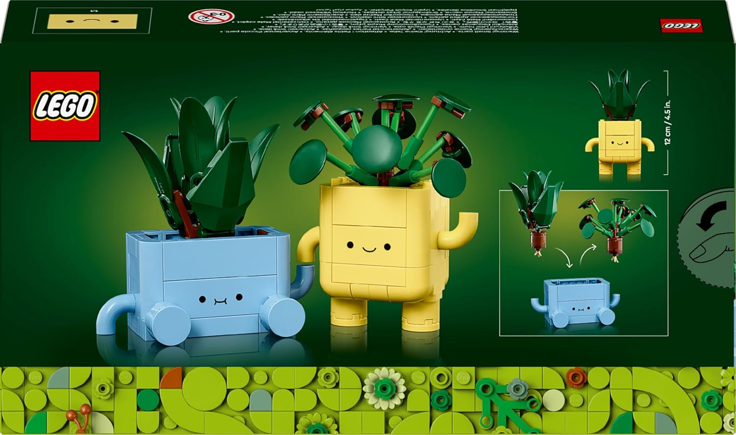 LEGO Botanicals Happy Plants - Kit de bricolage pour enfants avec 2 fleurs artificielles et 2 pots de fleurs colorés avec des visages de dessins animés - Idée cadeau pour les filles à partir de 9 ans - 10349 Besuche sets de construction dans le LEGO-Store