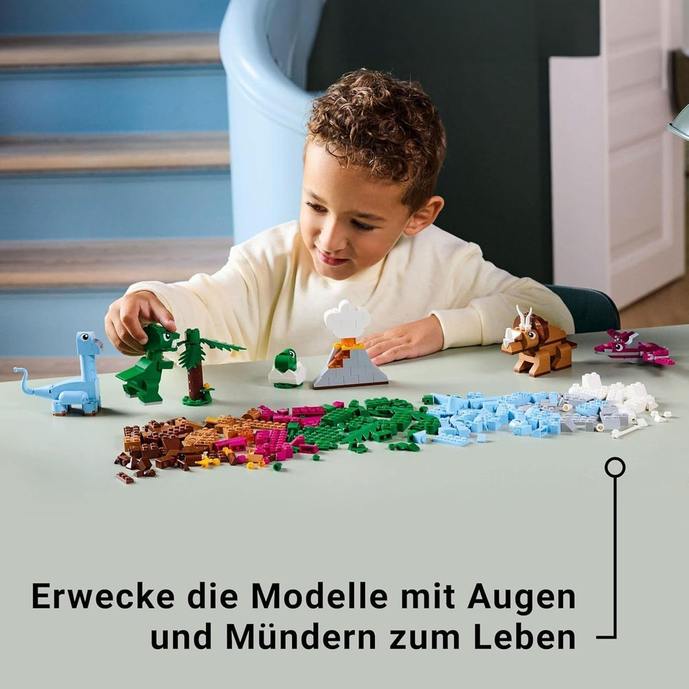 LEGO Classic Creative Dinosaurs Ensemble de construction avec modèles d'animaux et figurines en briques, expérience de jeu imaginative, cadeau pour garçons et filles de 5 ans, y compris T.Rex et Triceratops 11041 Ensembles de construction Besuche den LEGO-Store