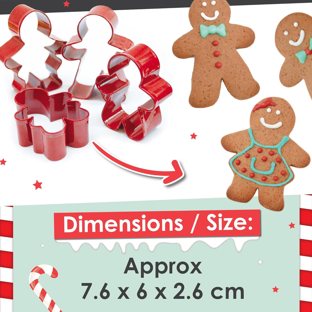 ScrapCooking - 4 emporte-pièces bonhomme en pain d'épices - emporte-pièces de Noël en acier inoxydable - emporte-pièces bonhomme en pain d'épices - accessoires de pâtisserie design gâteau - 2081