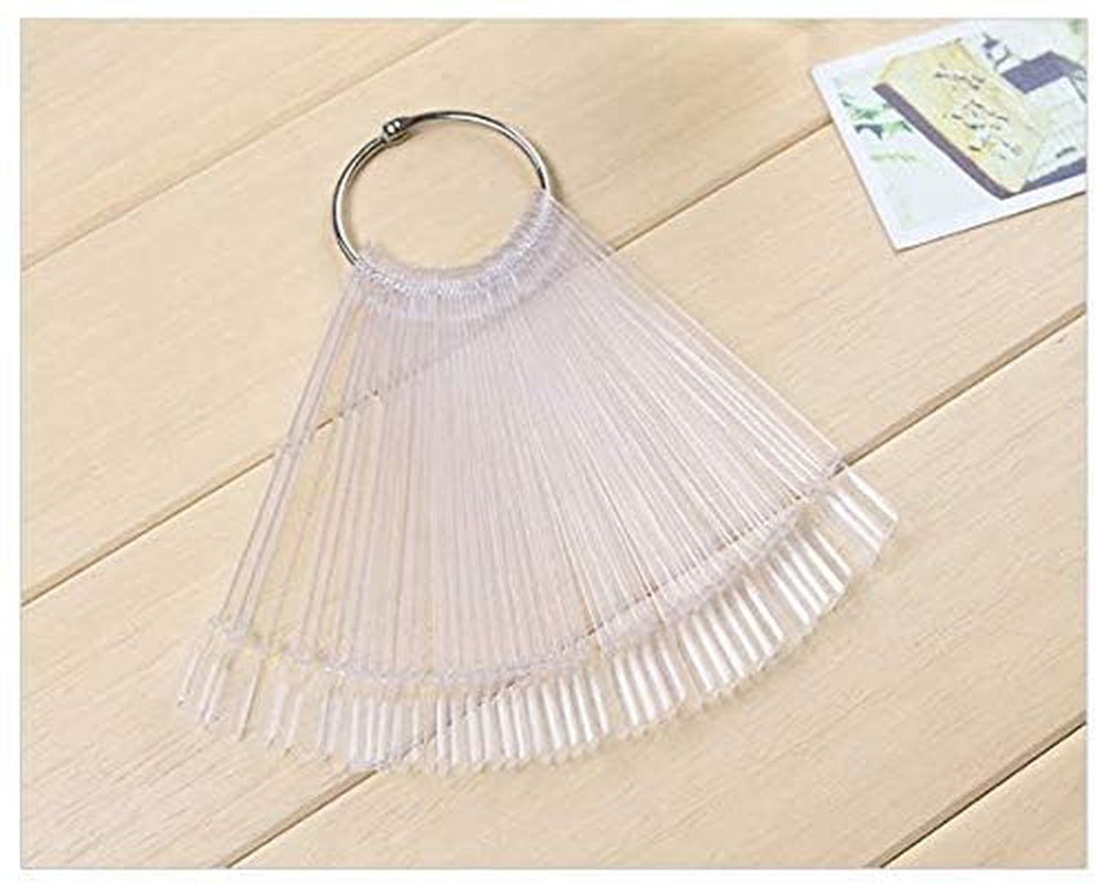 50pcs anneaux de pointe d'art d'ongle, plaques transparentes de couleur, bâtons d'anneau d'affichage de vernis à ongles, pratique de salon de manucure, affichage de pointe d'ongle pour l'affichage et la pratique de bricolage d'art d'ongle