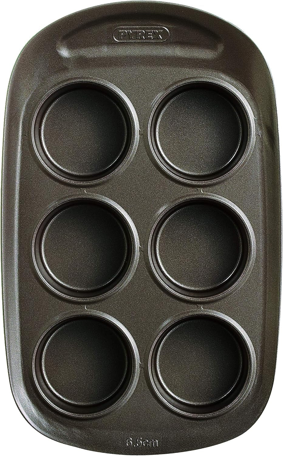 Pyrex BANDEJA 6 MAGDALENAS ASYMETRIA PX Muffinförmchen, Metall, Bunt, 6 Magdalena Moules et plaques à pâtisserie Naty Shop
