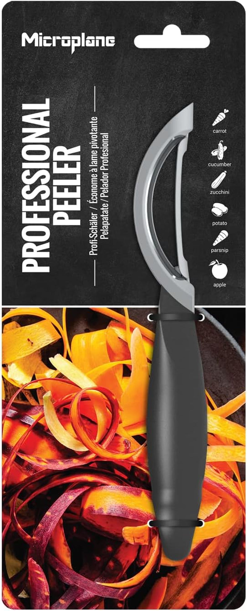 Naty Shop Microplane Éplucheur ambidextre professionnel à double lame en acier inoxydable