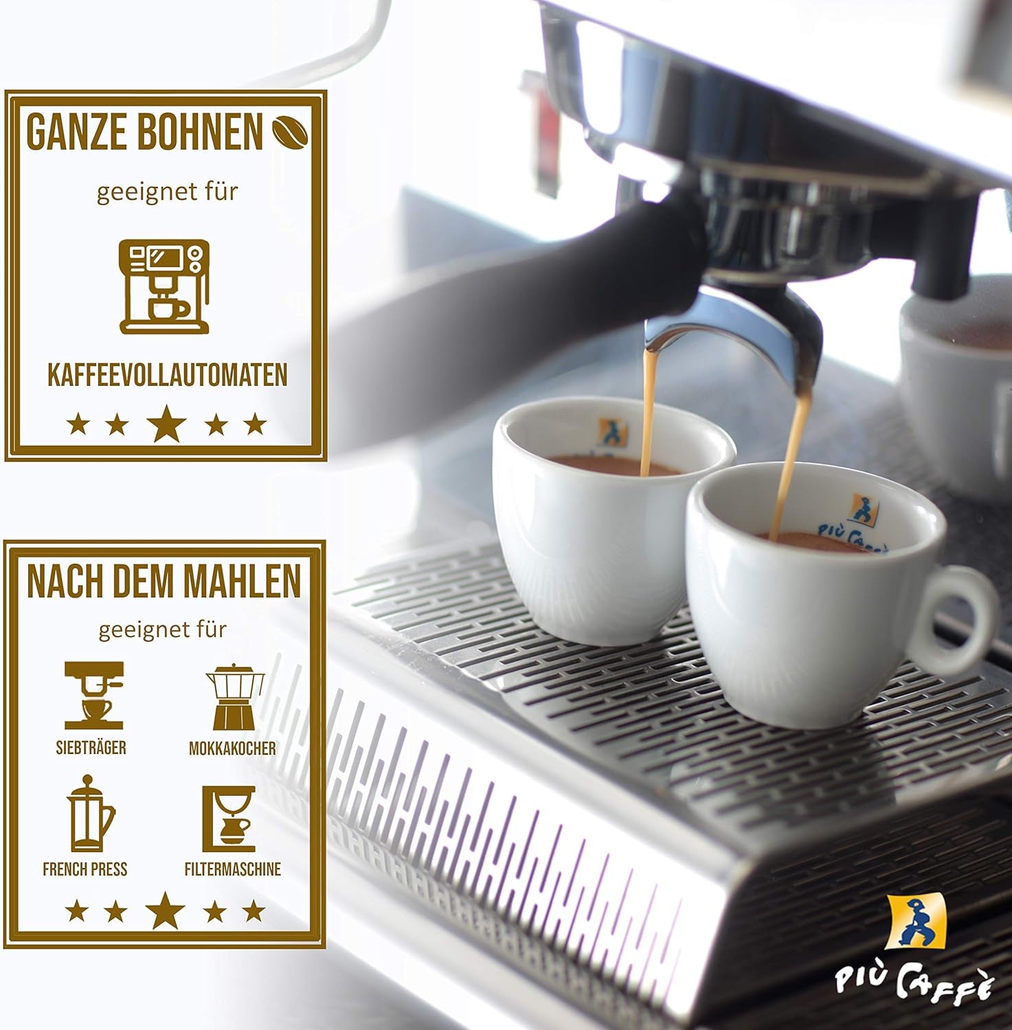 Café Crème Café-bohnen, würzig, kräftig, intensiv et gehaltvoll, Arabica et Robusta, Schweizer Trommelröstung, ganze Bohnen für Volllautomaten Schümli Royal 1 kg