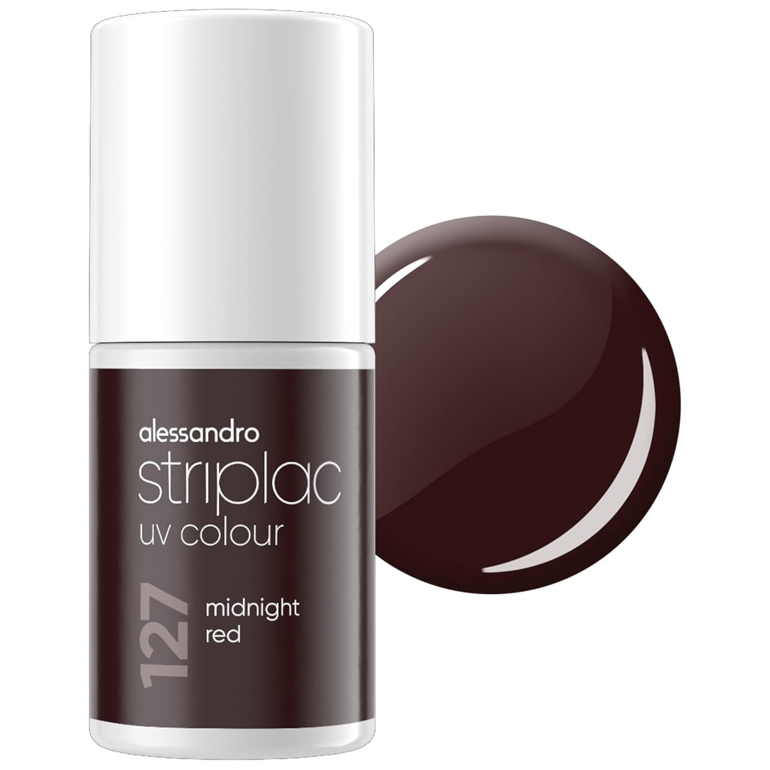 Vernis à ongles UV alessandro Striplac Elegant Ruby - Délicat et longue tenue - S'enlève facilement grâce à la technologie peel-off - Vegan et cruelty-free - 8 ml
