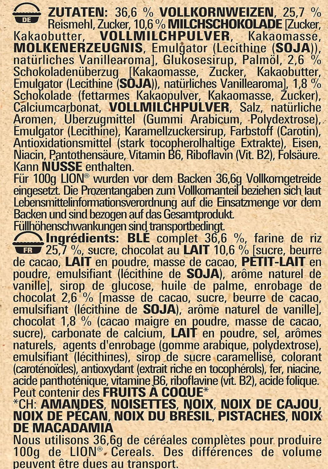 Céréales Churro triples croquantes pour petit-déjeuner, chocolat au lait et caramel salé, teneur en grains entiers 36%, paquet de 8 (8x300g)