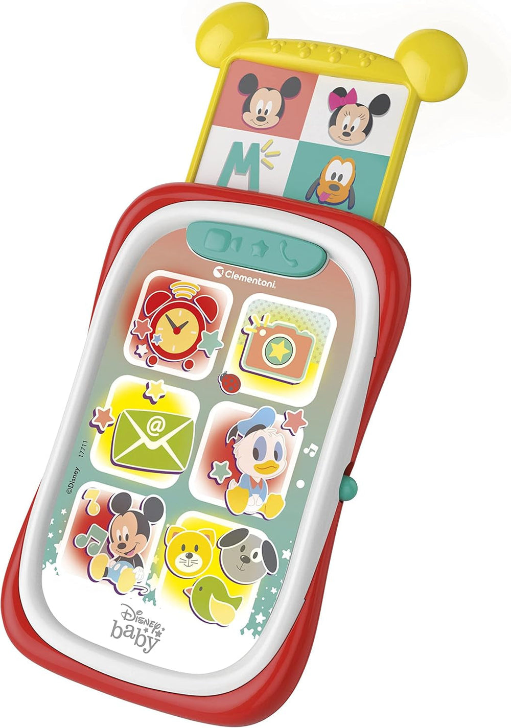 Clementoni 17711 Disney Baby Baby Mickey Smartphone, téléphone portable pour enfants avec effets lumineux et sonores, jouet interactif pour enfants de 9 à 36 mois, M, multicolore Bebe Toys Naty Shop