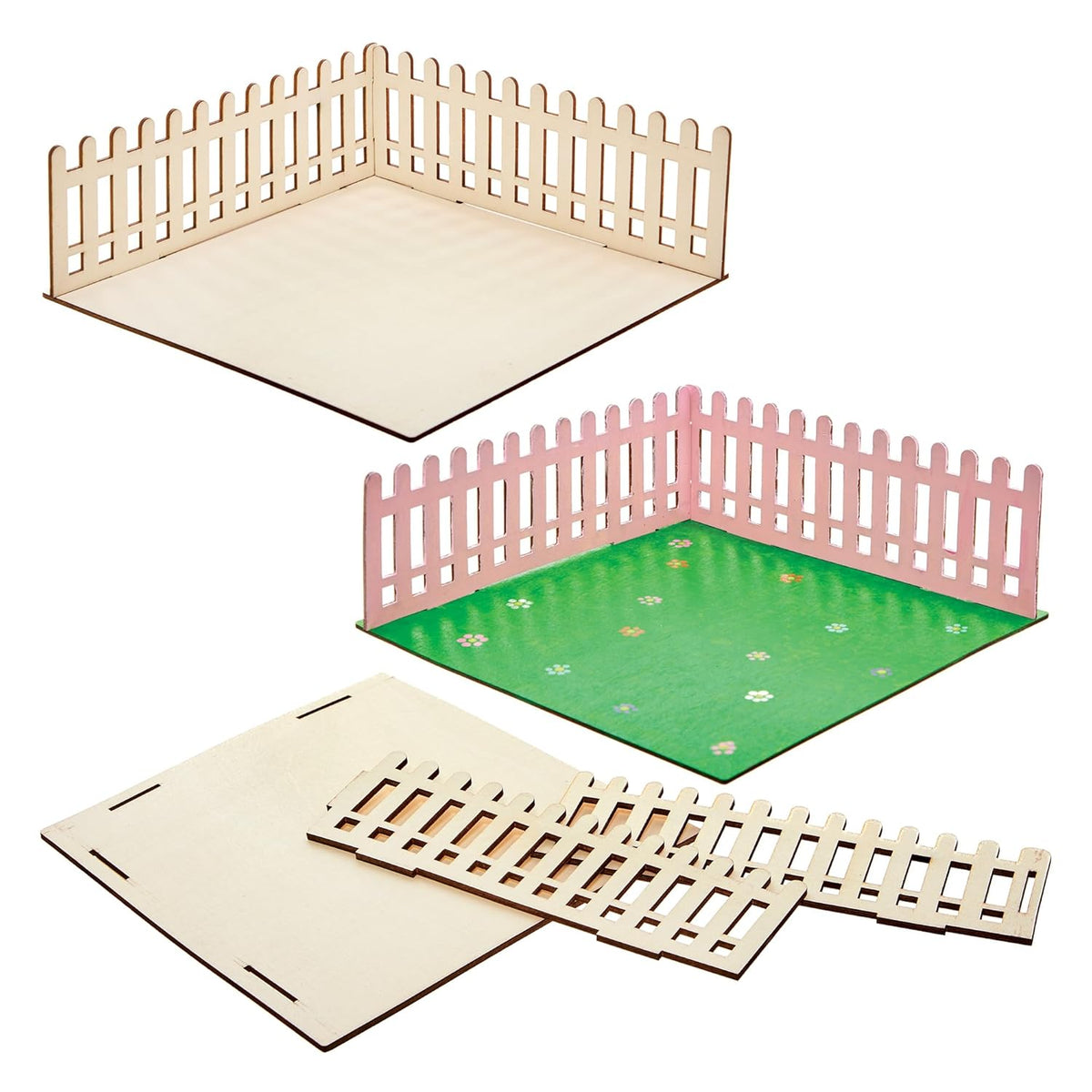 Baker Ross FN256 Mini maison de poupée de jardin en bois - 1 paquet de kit de maison de poupée pour enfants Kit d'artisanat