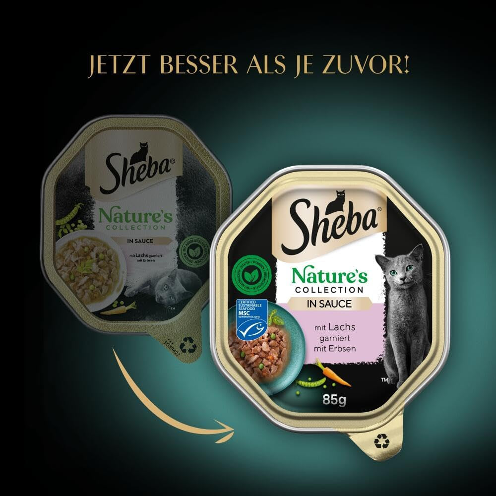 Hrană umedă pentru pisici SHEBA, Colecția Nature's în sos cu somon, 2 x 11 x 85g
