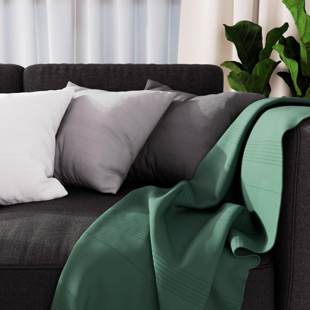 Soleil D'Ocre Adèle Plaid, jeté de fauteuil, Polycoton, Gris, 140 X 200 Cm Lits et Couvertures Besuche den Soleil d'ocre-Store Salutations 140 X 200 Cm