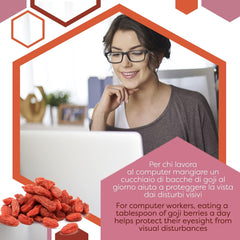 ERBOTECH Goji Berries 200 g, baies de goji à haute teneur en vitamines, fruits secs sans sucre ni soufre, superaliments naturels et riches en énergie, Made in Italy Produits déshydratés Naty Shop