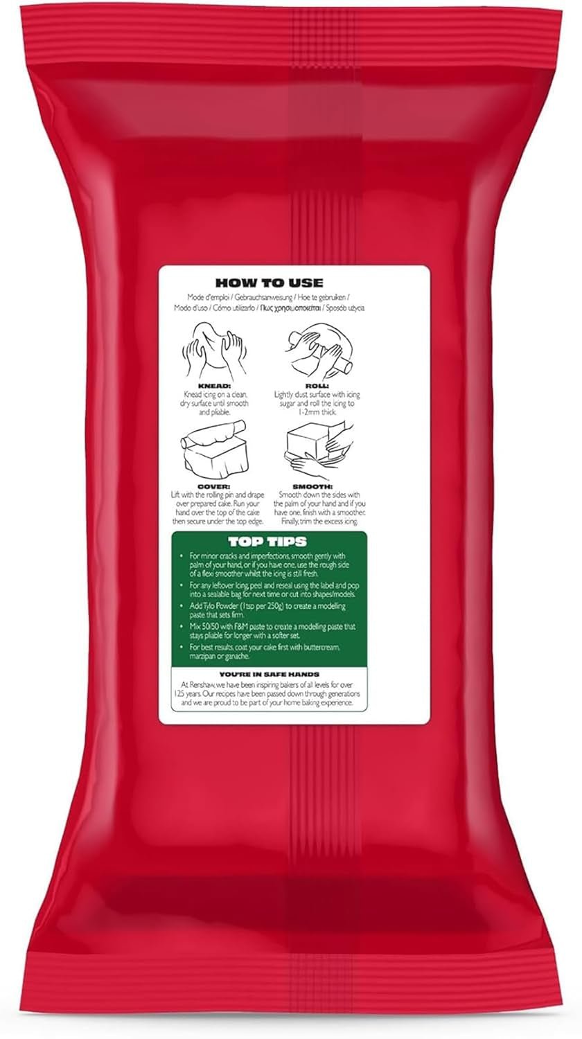 Extra Fondant Vert 1kg - Fondant extra élastique au goût de vanille, parfait pour recouvrir les gâteaux - Vert - 1 kg de Pâte à Sucre Naty Shop