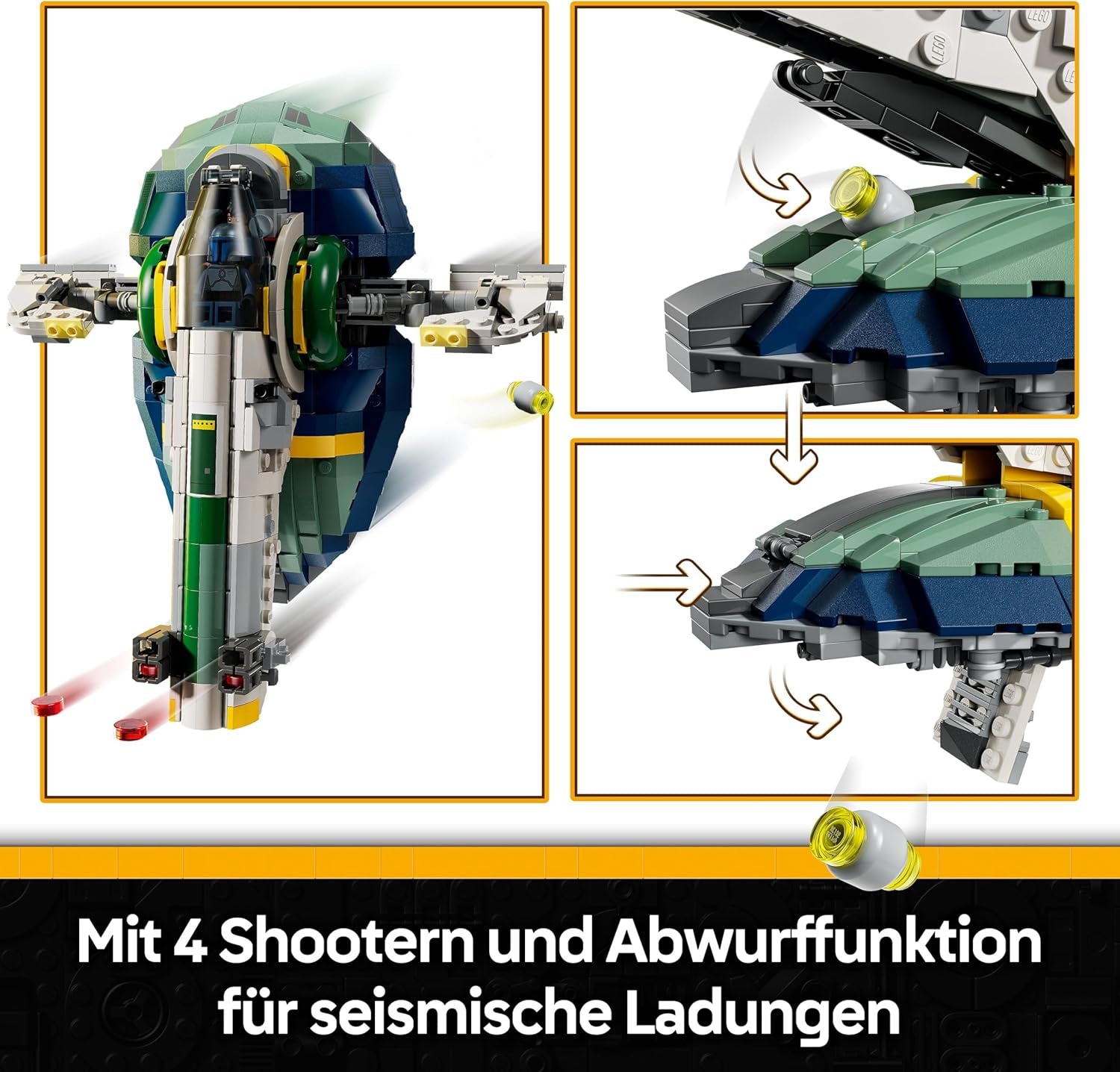 LEGO Star Wars : Angriff der Klonkrieger Le Sternenschiff de Jango Fett - Jeu pour les jeunes et les filles à partir de 9 ans - Figurines de rechange - Décoration créative DIY - Idées cadeaux pour les enfants - 75433