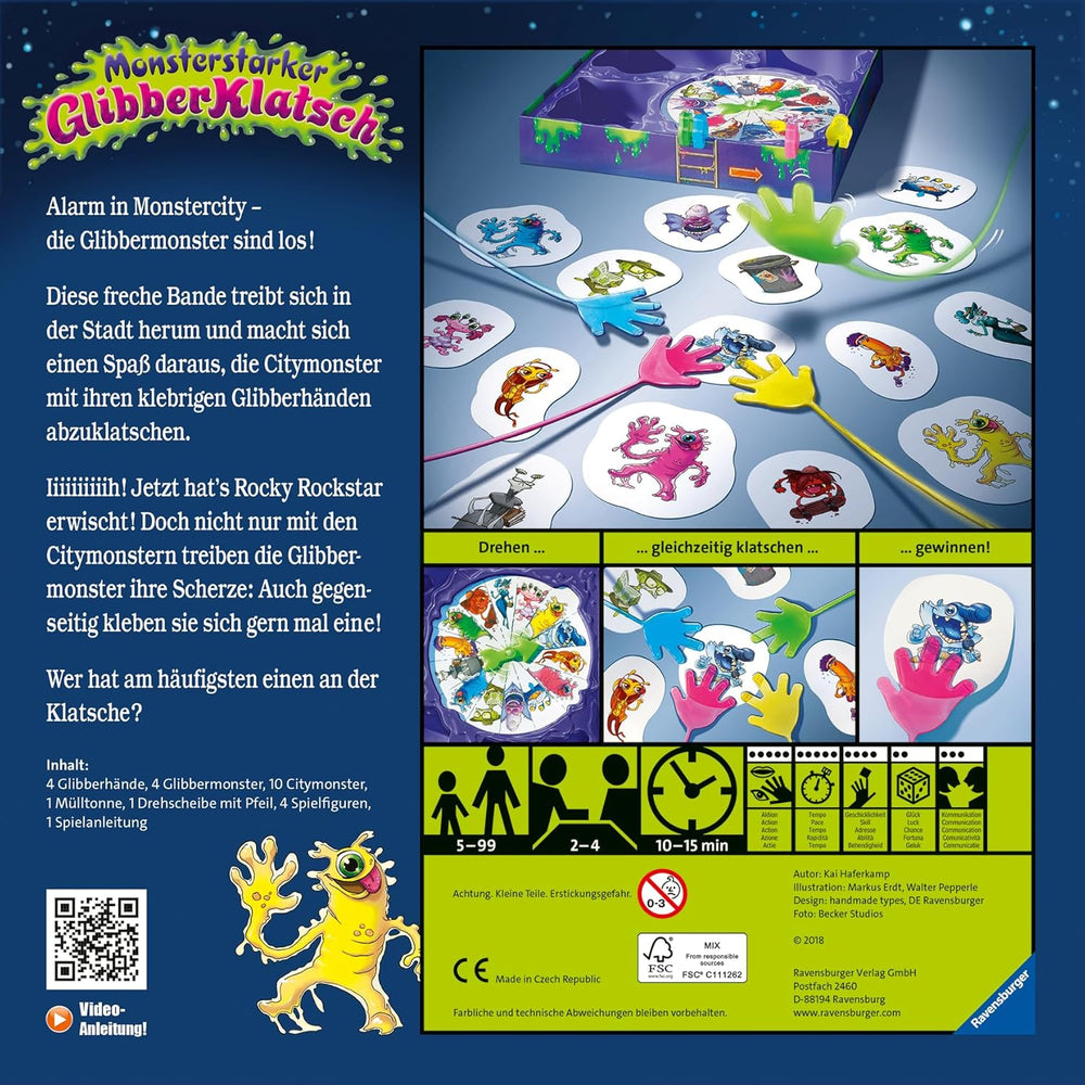 Ravensburger Monster Strong Slime Slap Jeu pour enfants, jeu de fête et de famille pour enfants et adultes, 2 à 4 joueurs, à partir de 5 ans