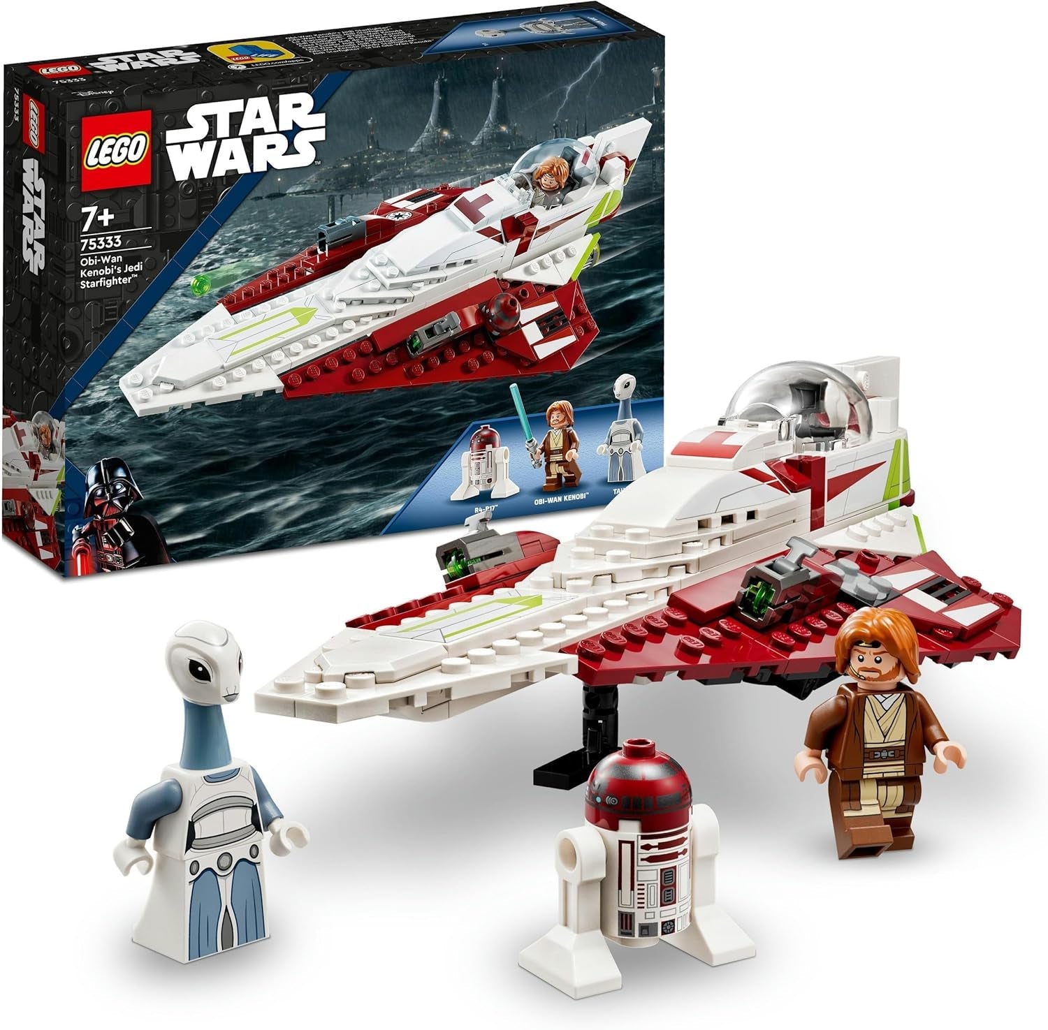 LEGO Star Wars Jedi Starfighter Obi-Wan Kenobi Jouet à construire avec figurine du droïde Taun We et ensemble de sabre laser L'attaque des clones 75333 Ensembles de construction Besuche an LEGO-Store Lit simple