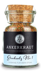 Ankerkraut Steaksalz No. 1, le perfekte Finisher- et Steakhouse-Salz, 80g dans un verre Korkenglas