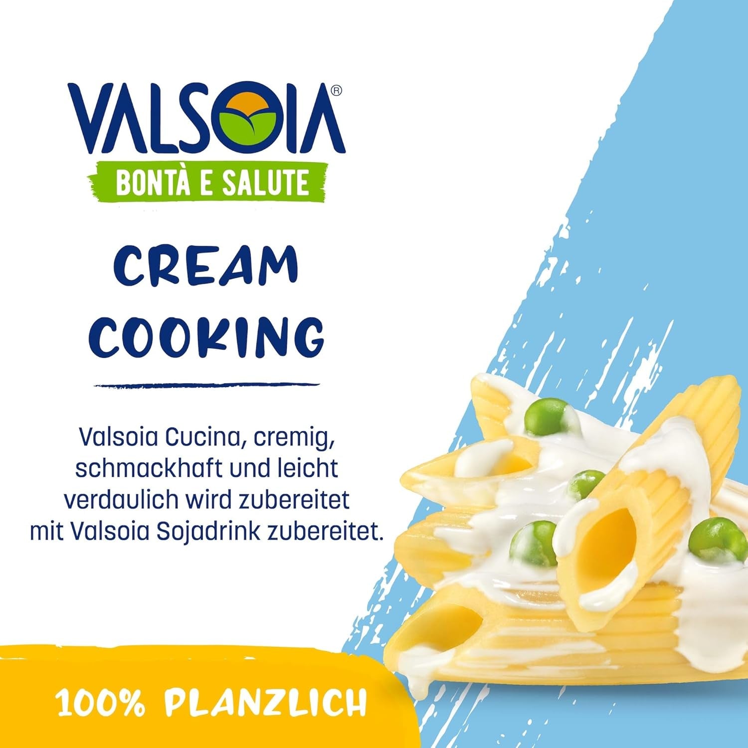 Crème Condisoia, crème de cuisson idéale pour les personnes intolérantes au lactose, végétaliens et végétariens, polyvalente en cuisine, 6 x 200 g