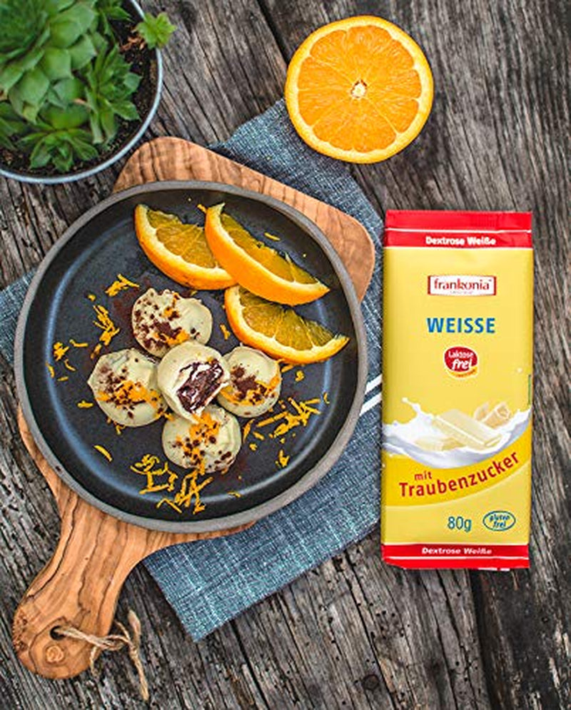 CHOCOLAT frankonia Chocolat blanc au dextrose, sans lactose et sans gluten, 80 g