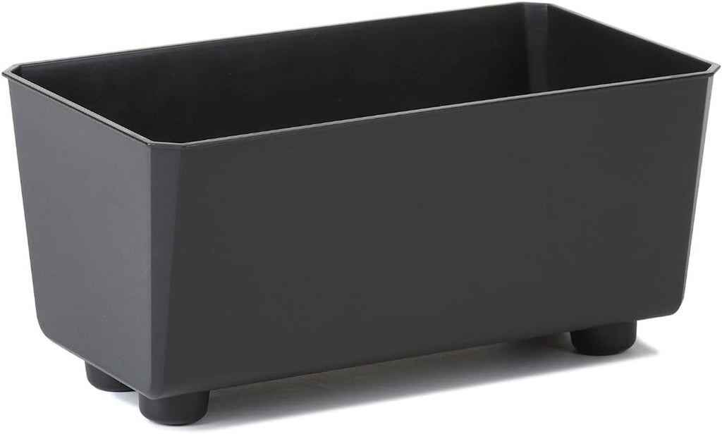 Jardinieră dreptunghiulară LAMELA cu picioare elegante – Ghiveci gri cu aspect de beton, fabricat din plastic robust, 37x17 cm, 6L – Rezistent la intemperii și ușor de curățat – Pentru interior și exterior