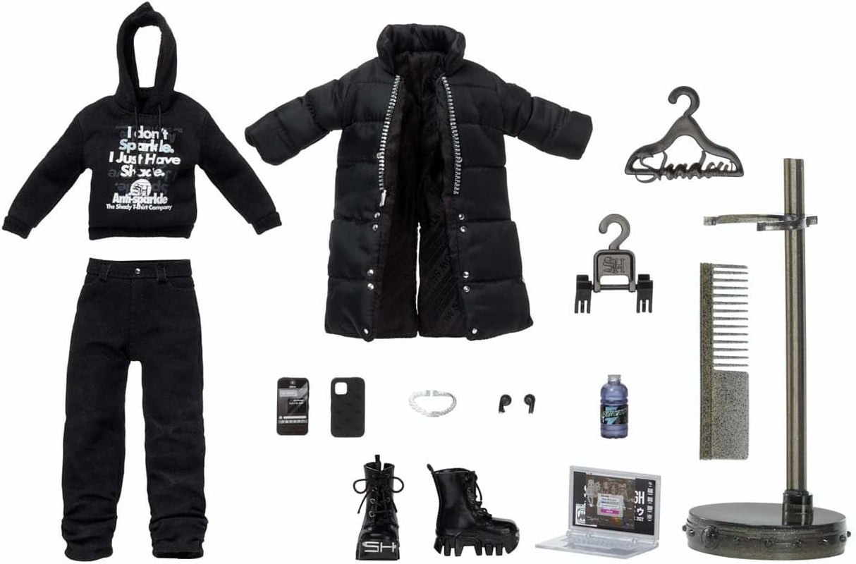 Rainbow High Shadow High - REXX McQueen - Poupée noire à la mode avec une tenue tendance et plus de 10 accessoires de jeu colorés - Idéale pour les collectionneurs et les enfants de 4 à 12 ans