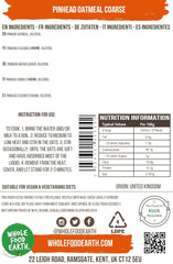 Wholefood Earth Pinhead Gruau grossier stabilisé 3 kg | Sans OGM | Riche en fibres