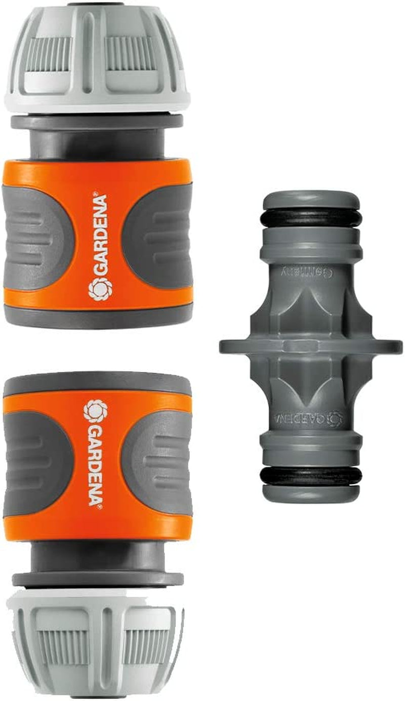 Kit de raccords Gardena : raccord de tuyau pour rallonge de 13 mm (1/2") et 15 mm (5/8"), même sous haute pression d'eau, montage facile (18283-20)
