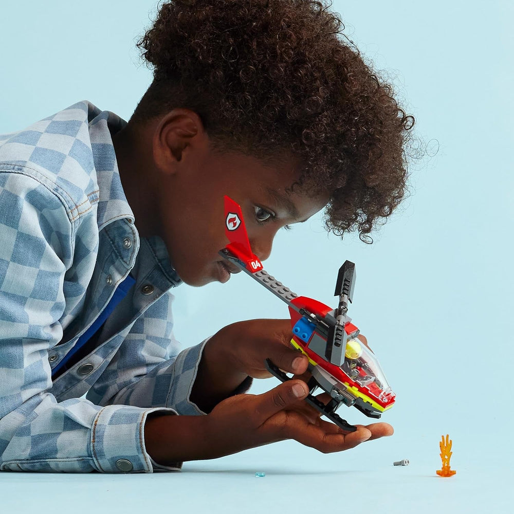 Hélicoptère des pompiers de LEGO City, ensemble de jouets d'hélicoptère et de figurines de pilote, hélicoptère de pompiers pour une expérience de jeu imaginative, cadeau pour les enfants, garçons et filles à partir de 5 ans 60411 Jeux de construction Besuche den LEGO-Store