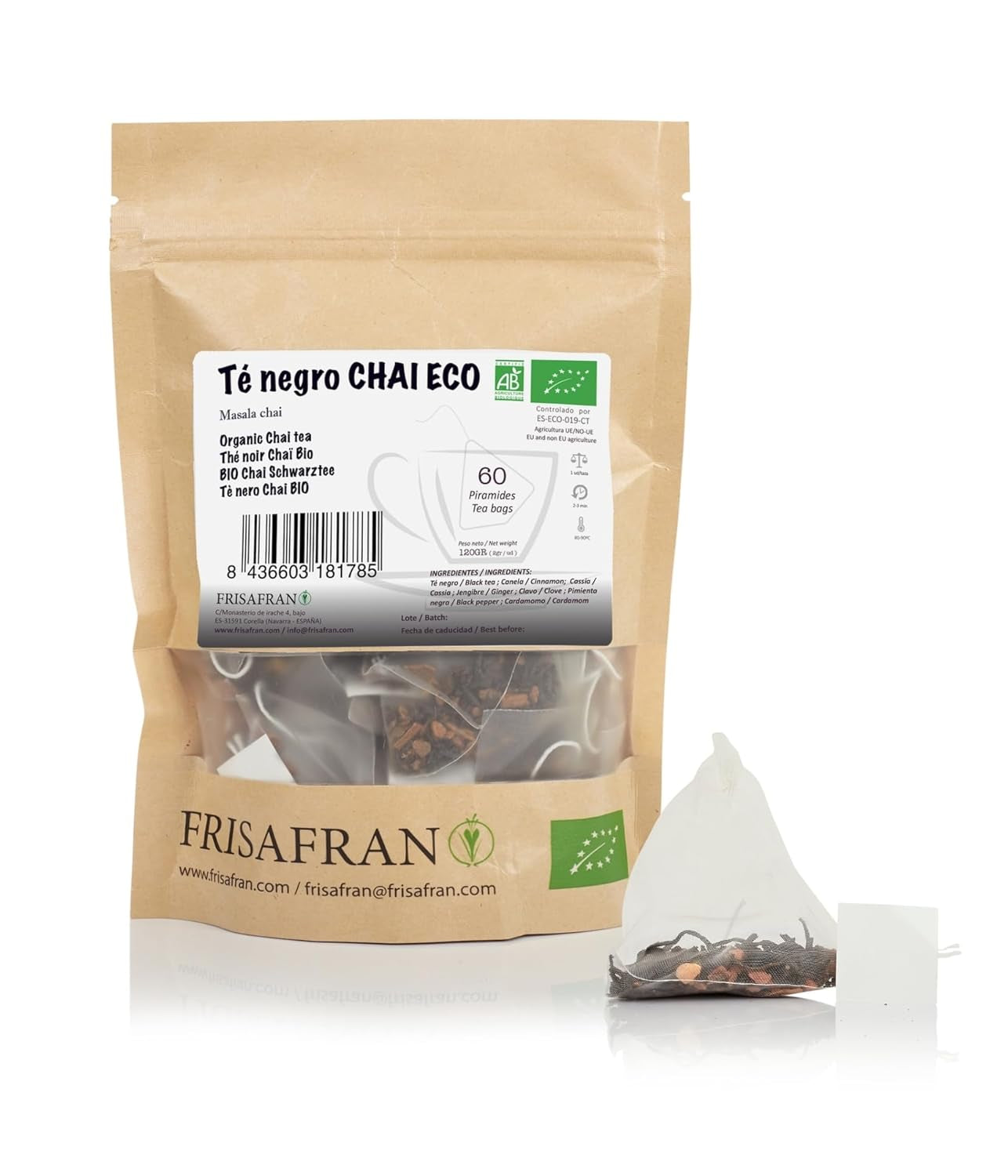 FRISAFRAN | Ceai verde organic Mint Gunpowder în piramide 30 unități | 60G | Antioxidant | Ceai verde japonez | Digestiv | Băutură răcoritoare | Infuzie de mentă | Ceai pur | Frunze de mentă | Cald-rece