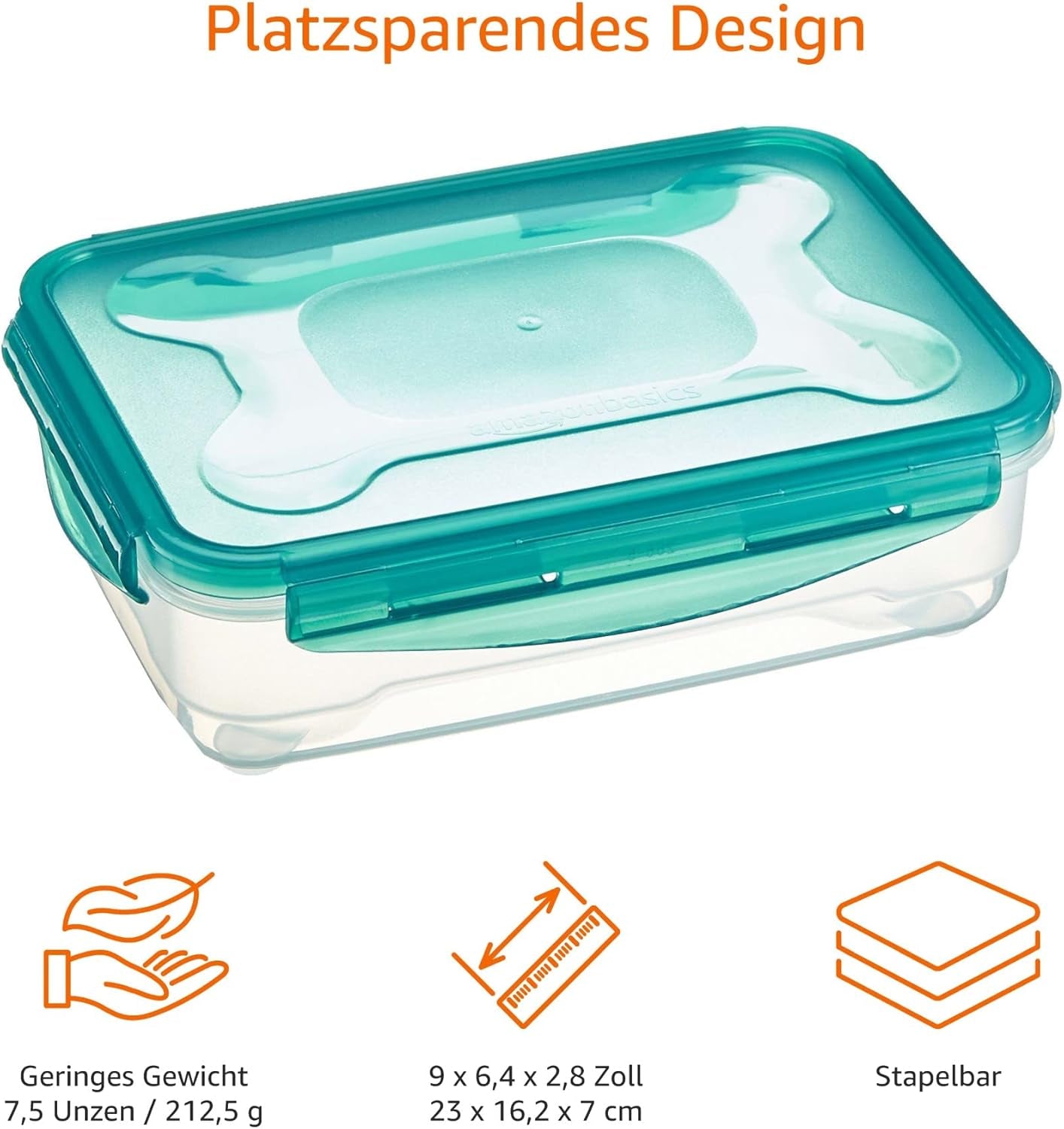 Amazon Basics Ensemble de boîtes de congélation avec couvercles, étanches, empilables, réfrigérateur/congélateur, sans BPA, plastique, passent au micro-ondes et au lave-vaisselle, 3 x 1,2 L, boîtes de conservation alimentaires transparentes Naty Shop