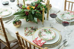 Serviettes en papier Dessin Passementerie, lin, rouge, 12 par paquet