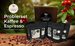 Ensemble Probierset Café et Expresso | Ganze Bohne ou Gemahlen – 6 sortes de café et expresso | Aromatisch & Vollmundig Perfekt zum Testen ou als Geschenk