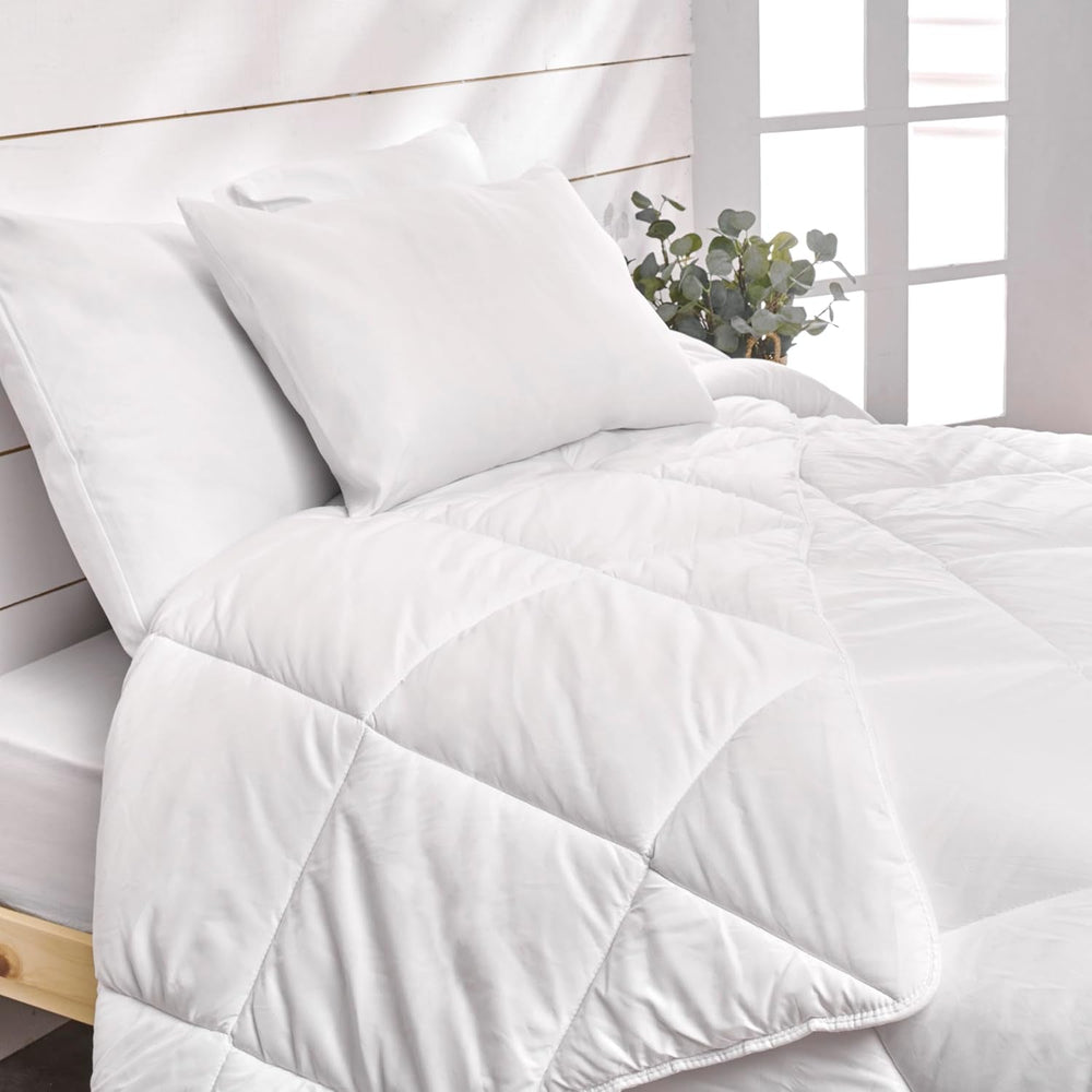 Plapumă caldă pentru 1 persoană, Hygiafill 95° lavabil, testat profesional, alb, 140X200Cm, KBOB40 Plapumi si pilote Naty Shop