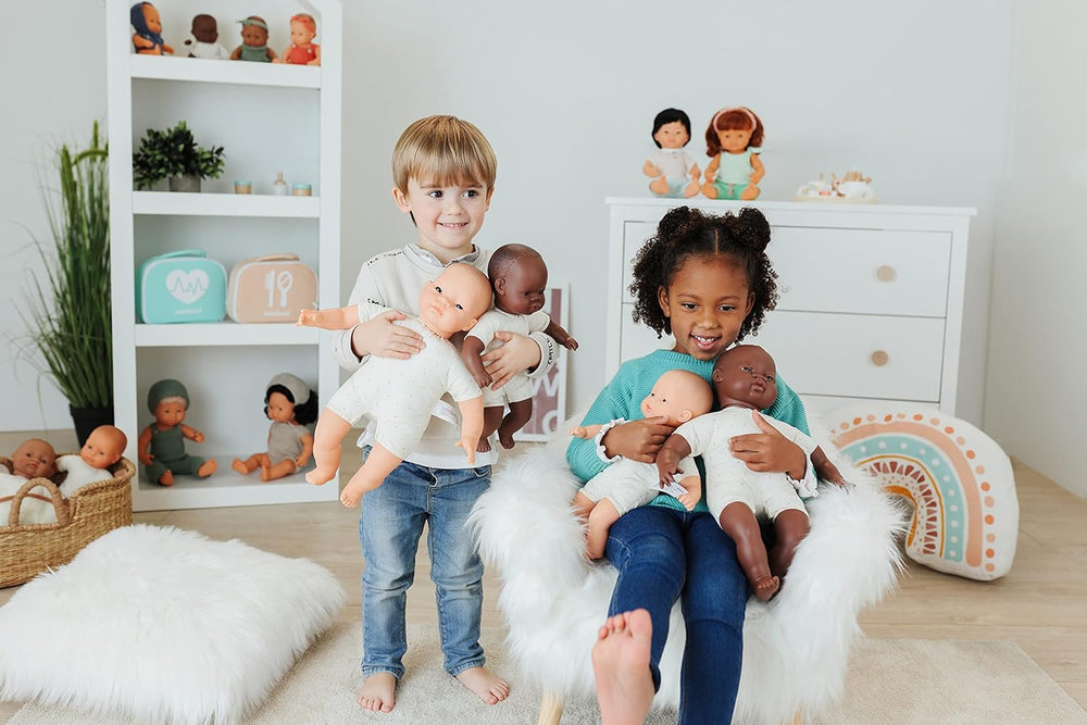Miniland Dolls: poupée européenne Babypuppe, 32 cm, avec corps souple, dans une boîte cadeau