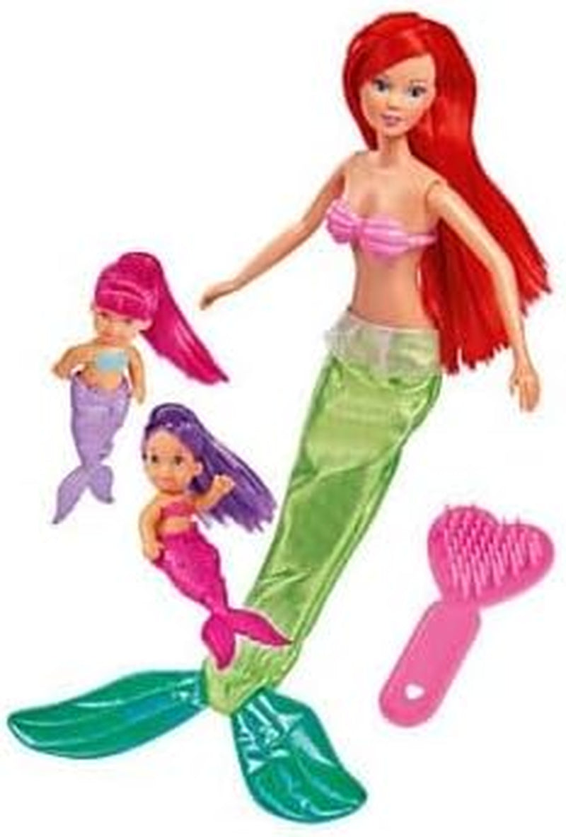 Simba 105734162001 105734162 - Steffi Love The Twin Mermaids / deux variantes / Steffi en sirène / avec deux bébés sirènes / poupée mannequin / 29 cm, pour les enfants à partir de 3 ans