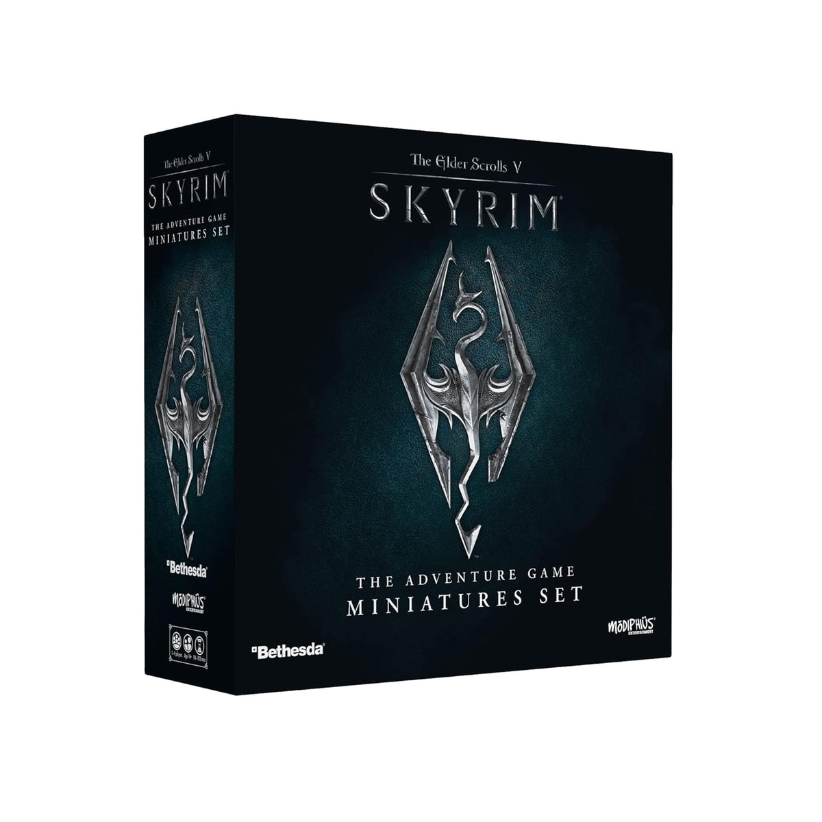 Modiphius The Elder Scrolls : Skyrim – Jeu de société d'aventure – Ensemble de miniatures améliorées | Jeu de société | 14 ans et plus | 1-4 joueurs | Temps de jeu 60-120 minutes, Gris, Rouge