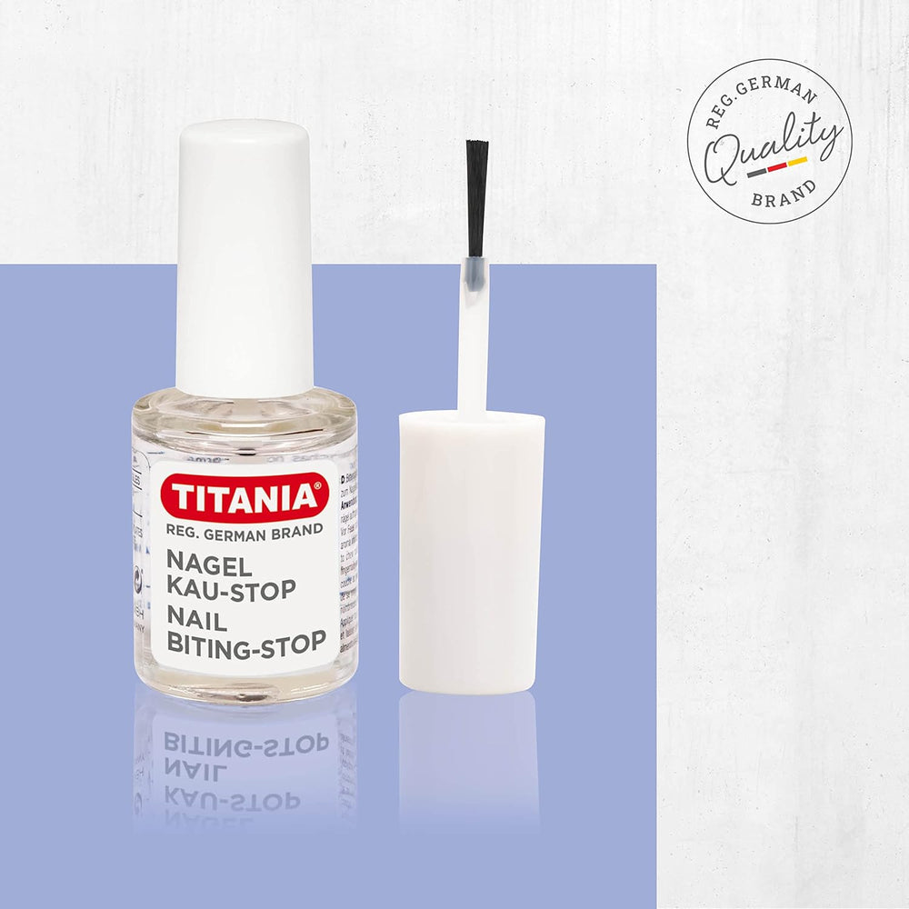 Vernis à ongles anti-rougeurs TITANIA (10 ml) • Vernis à ongles rongeants • Prévention des rongements d'ongles • Protection des ongles rongés par les mains • Prévention des rongements d'ongles par les mains