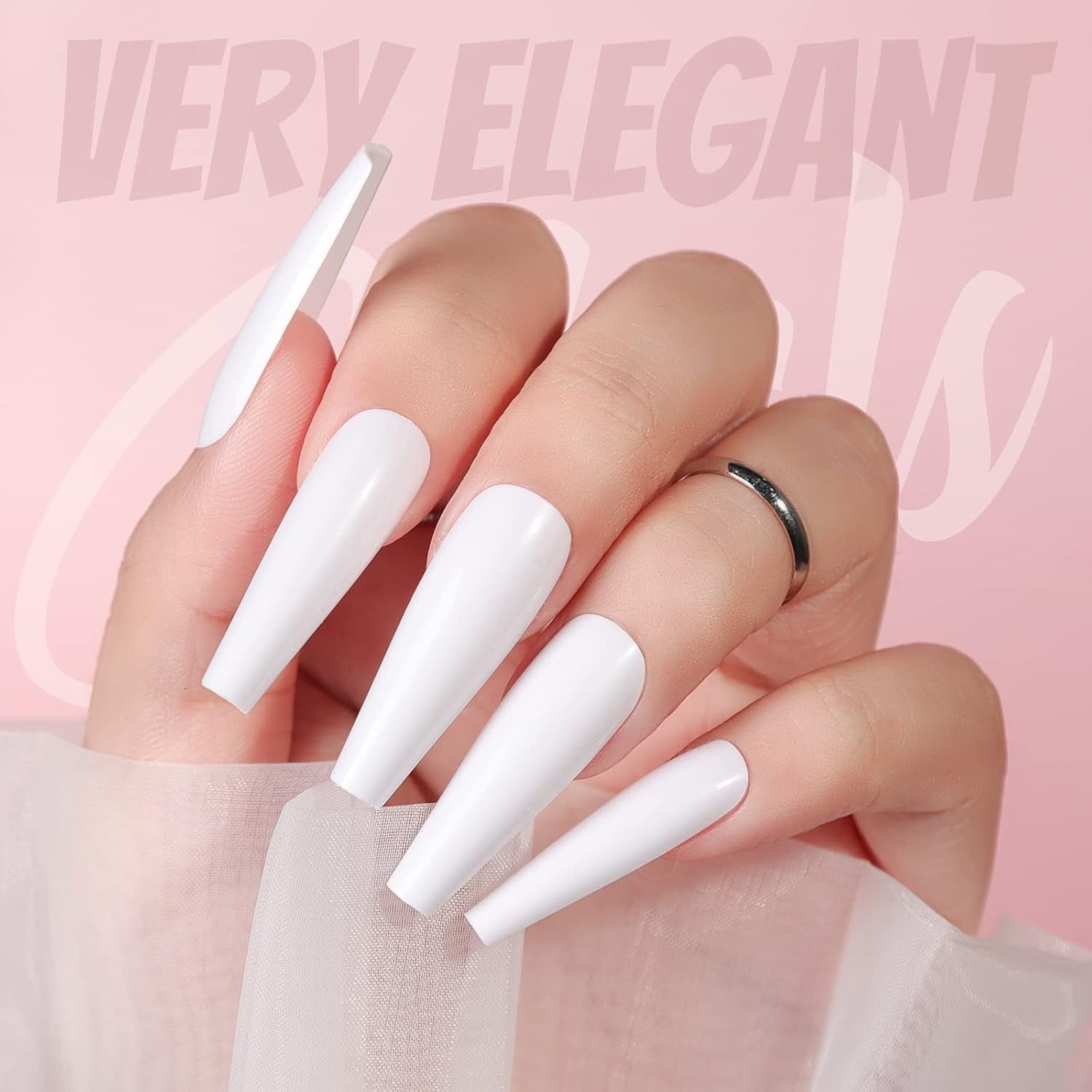 FANDAMEI 12 couleurs 288 pièces faux ongles lisses longue ballerine cercueil faux ongles acrylique ongles conseils longue ballerine faux ongles