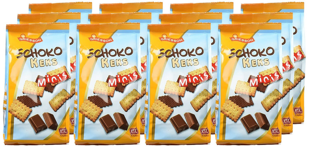 Biscuiți mini cu ciocolată Griesson, pachet de 12 (12 pungi x 125 g)