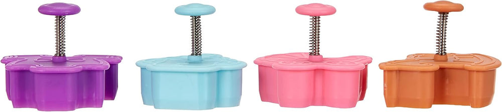 Set d'emporte-pièces et éjecteurs thème bébé, 4 pièces, plastique, multicolore, 13 x 13 x 4 cm, 4 unités