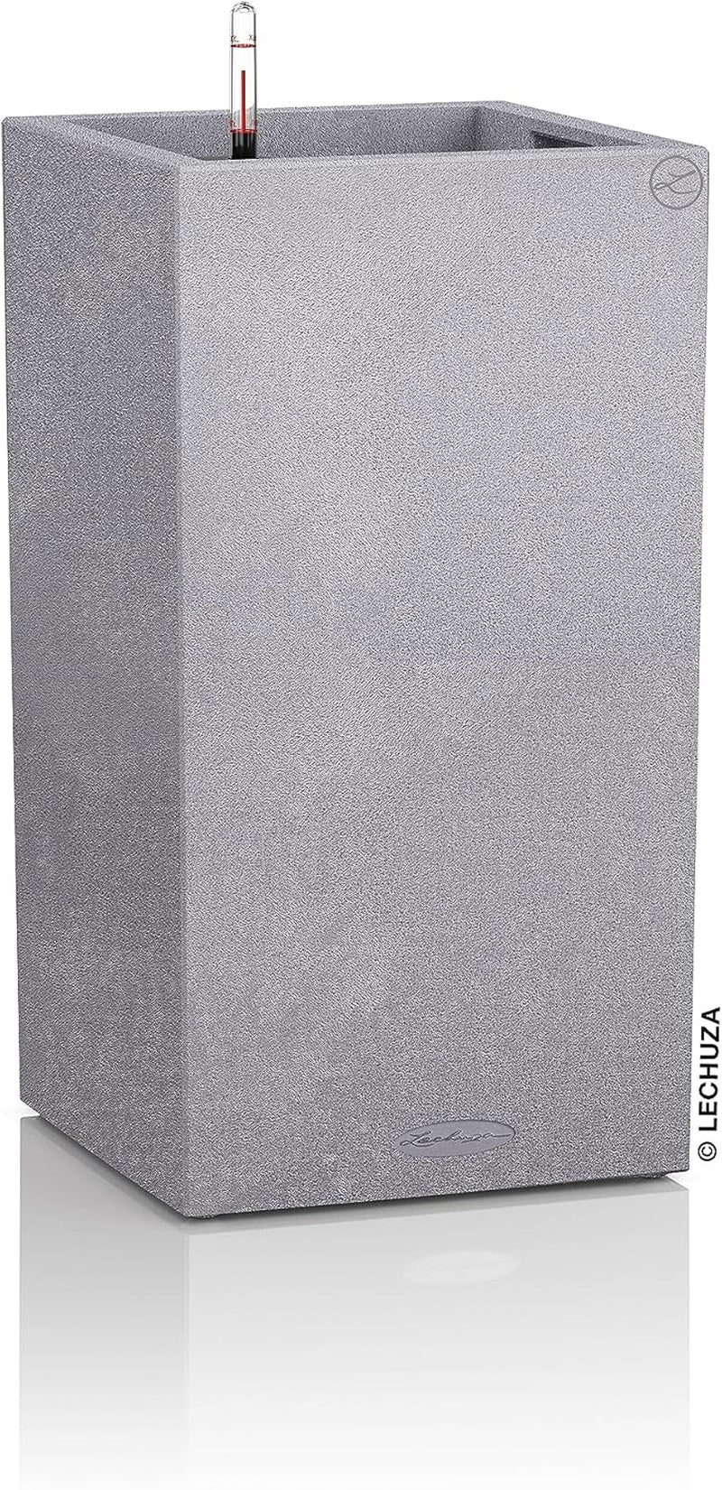 CANTO Jardinière en pierre 30 haut, Noir graphite, Plastique de haute qualité, Système d'arrosage inclus, Insert de plantation amovible, Pour intérieur et extérieur, 13602, 30x30x56 cm