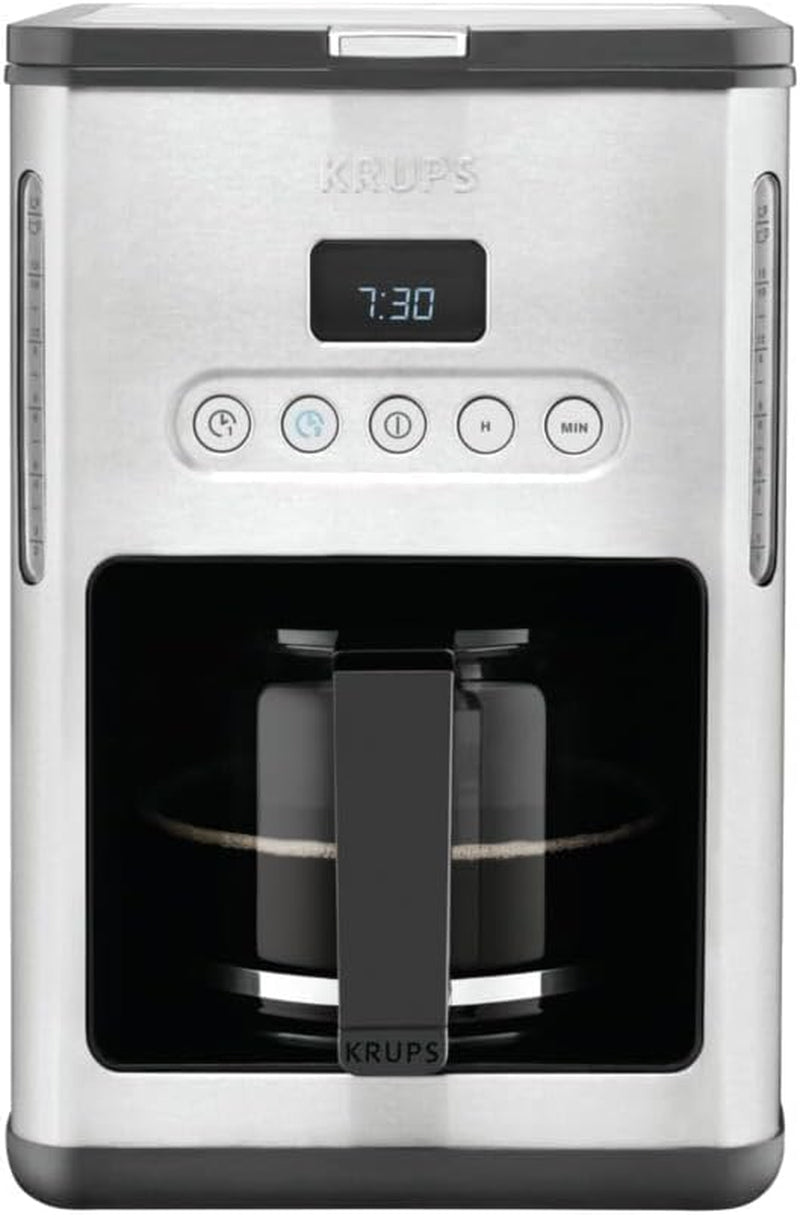 Machine à café expresso avec filtre Krups KM442D Premium | 10-15 tasses | 1000 watts | programmable | fonction maintien au chaud | acier inoxydable | noir