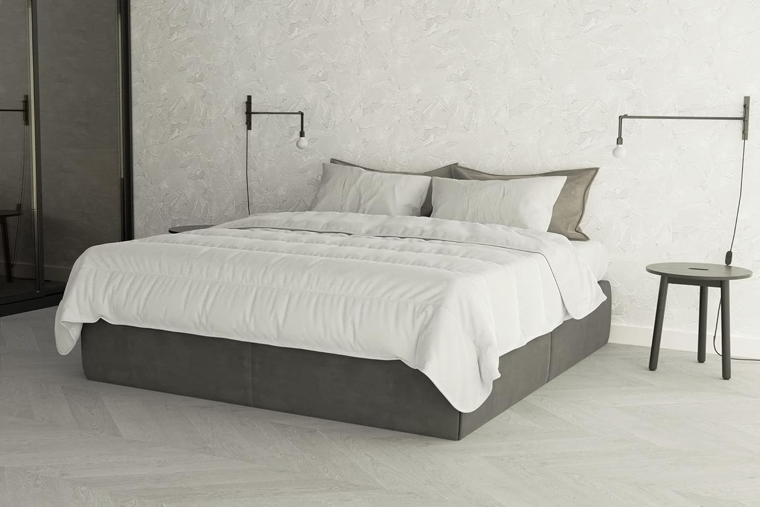 Prestige Italian Bedding Couette d'été en microfibre, blanc, double, 100 % Naty Shop Couettes et couettes