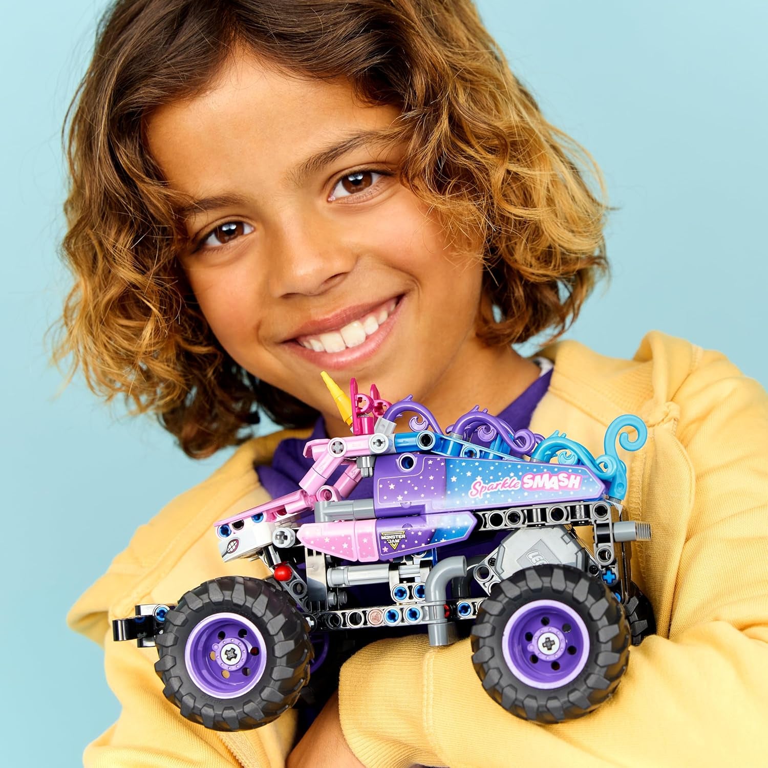 LEGO Technic Monster Jam Sparkle Smash avec moteur à moteur - Jeu de Monstertruck Technic Monstertruck & Einhorn Monster Truck - Créations à partir de 7 ans pour enfants, filles et jeunes - 42220