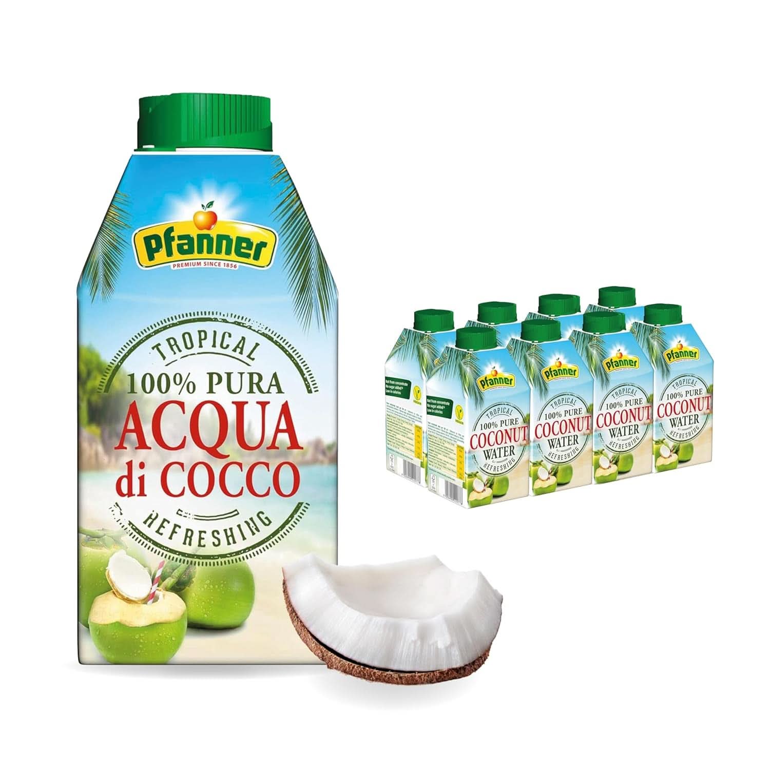 Pfanner Coconut Water Drink (8 X 500 ml) - Eau de coco sans sucre Naty Shop Default Title