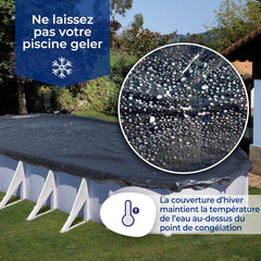 Gre CIPROV501 - Bâche d'hiver pour piscines ovales 500 x 300 cm, coloris noir